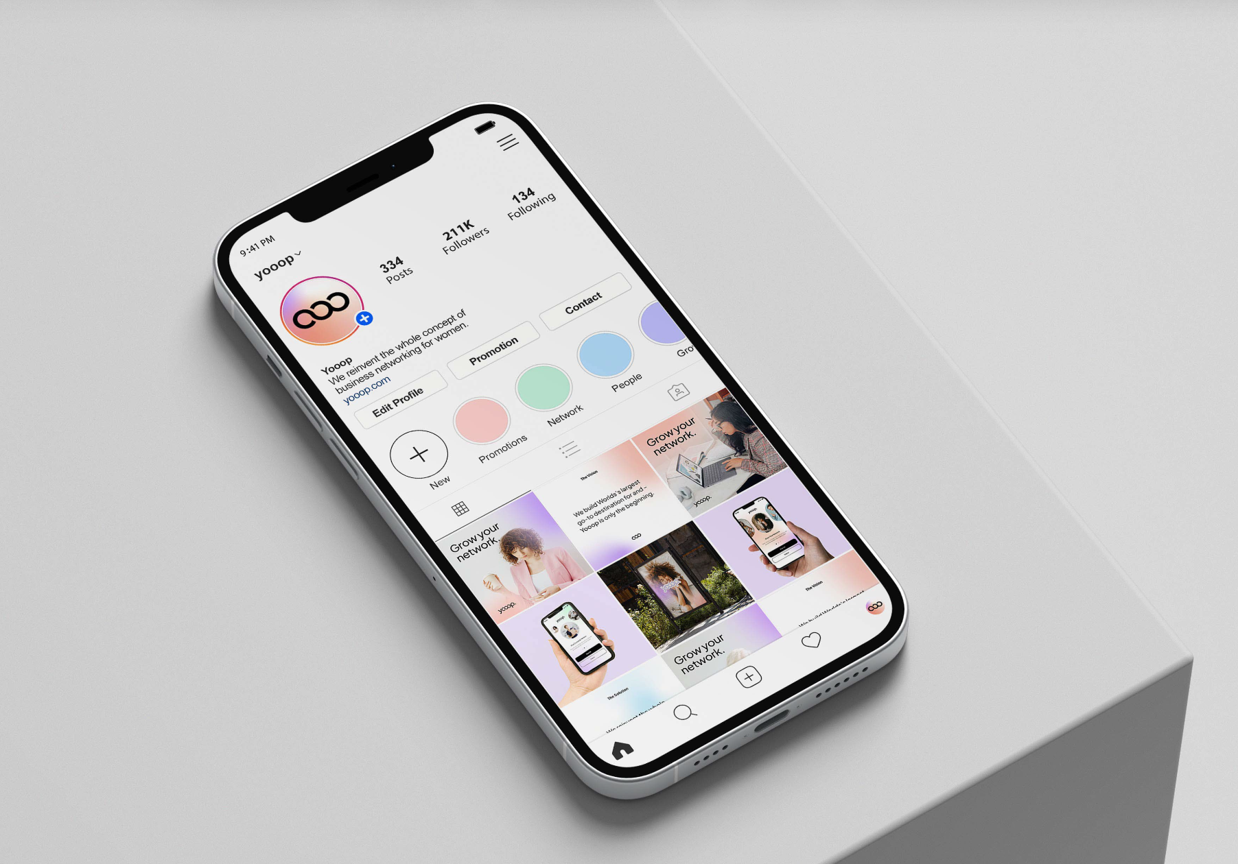 The YOOOP social profile and network content